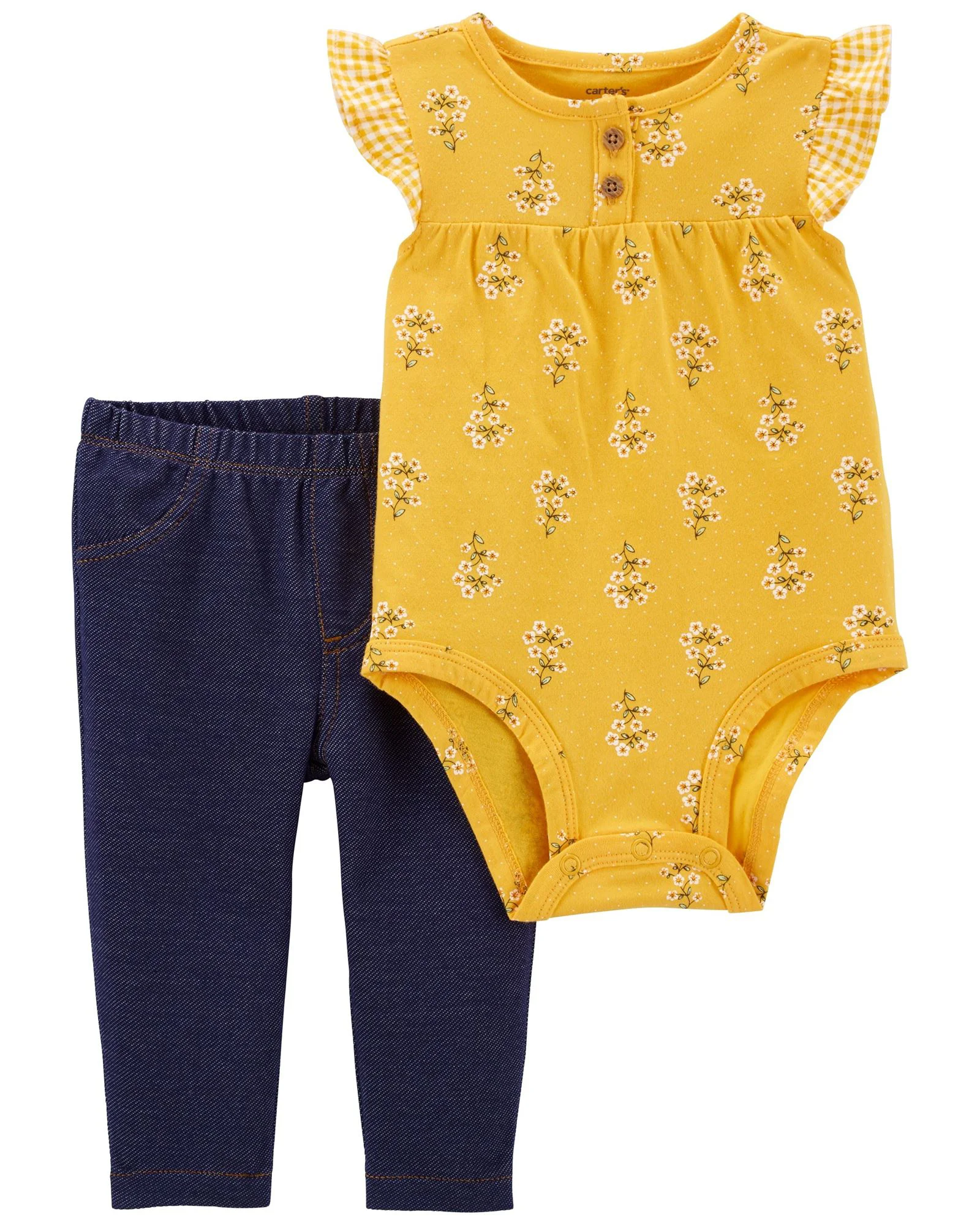 Carter's Set 2 piese Body si pantaloni Flori foto