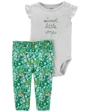 Carter's Set 2 piese Body si pantaloni Flori foto