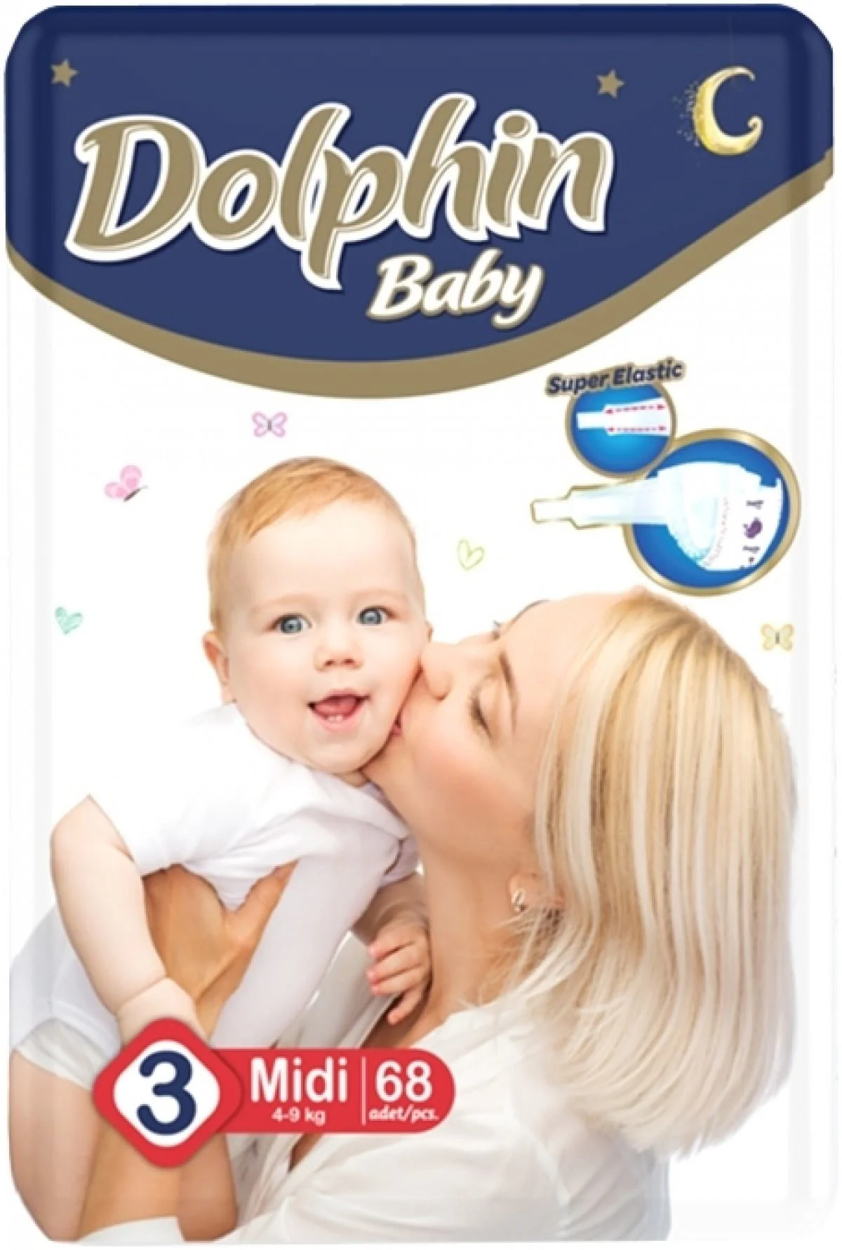Scutece Dolphin Jumbo 3 Midi (4-9 kg), 68 buc. foto