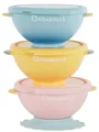 Set 3 boluri colorate pentru mancare Badabulle cu suport inclus foto