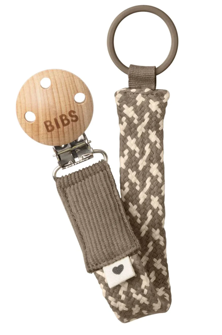 Цепочка-клипса для пустышки BIBS Dark Oak/Vanilla
