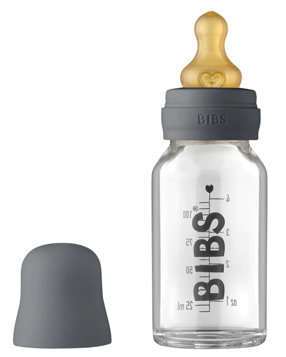 Стеклянная бутылочка BIBS Iron с латексной соской 0+ месяцев, 110 мл