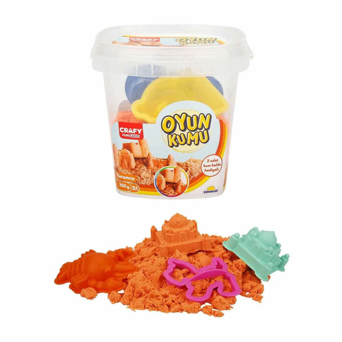 Caldarusa cu nisip kinetic Crafy Sand Oranj, 350 g.