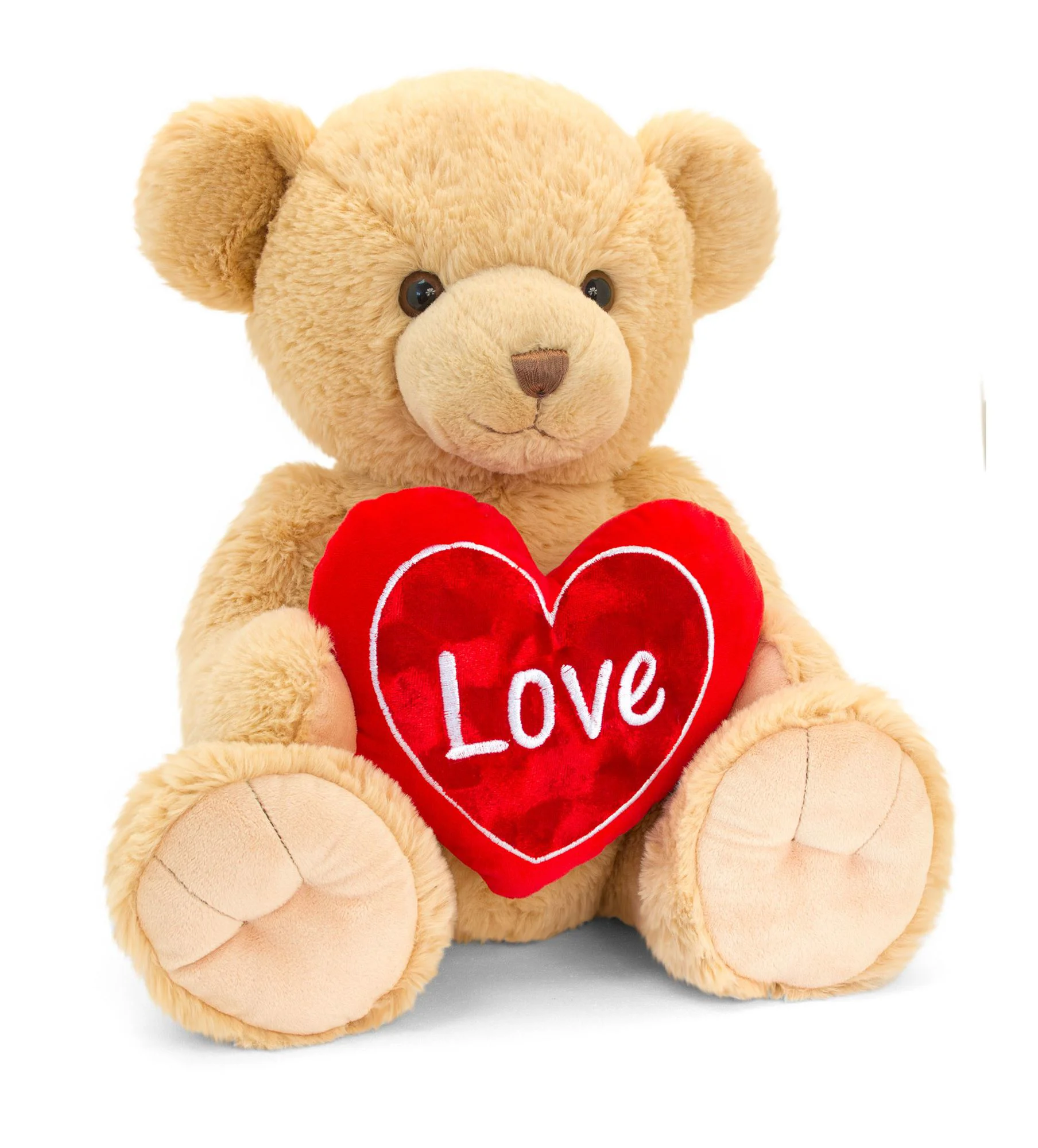 Jucarie de plus Keel Toys Ursulet Snuggles brun cu inima, 30 cm foto