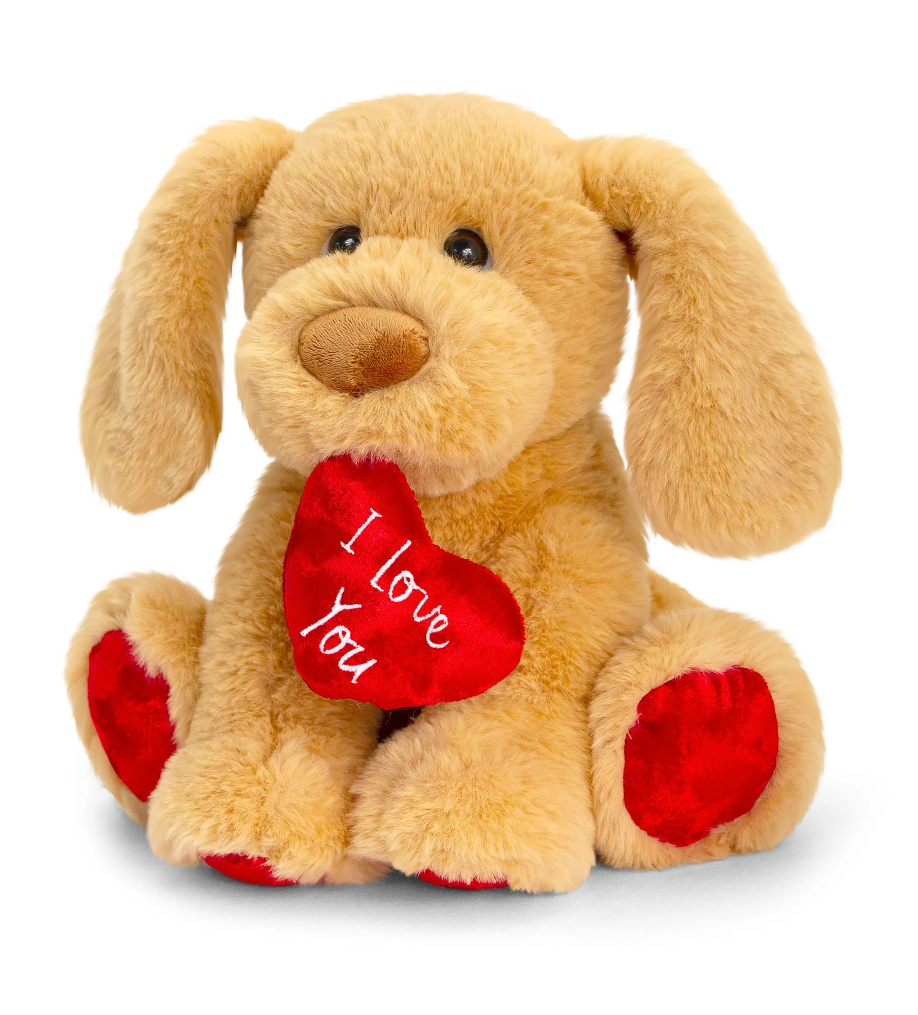Jucarie de plus Keel Toys Catelus Ruffles cu inima, 25 cm foto