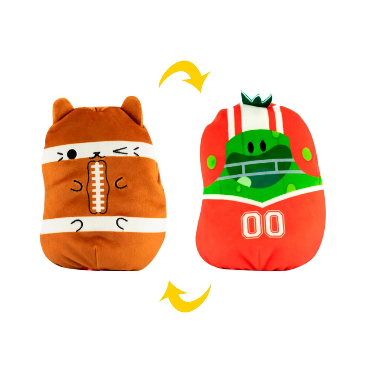Мягкая игрушка 2 в 1 Cats Vs Pickles Котик и огурчик Спортсмены, 15 см