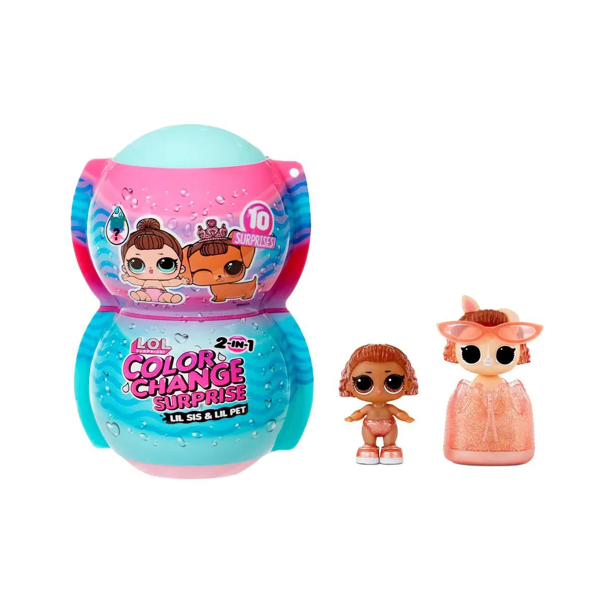 Set de joaca 2 in 1 L.O.L. Surprise! Color Change, Mica surioara si animalul de companie foto