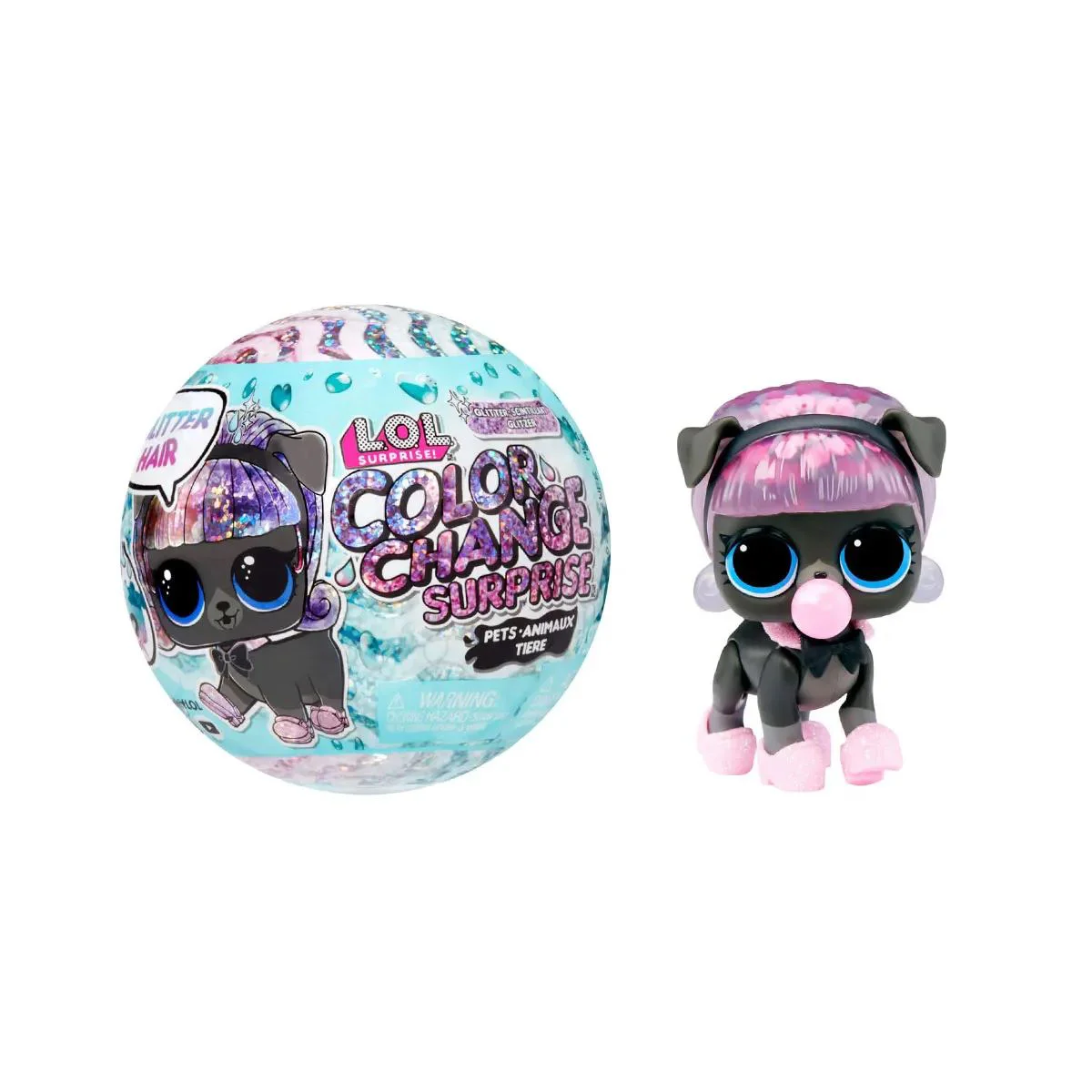 Set de joaca L.O.L. Surprise! Glitter Color Change, Papusa animalut foto