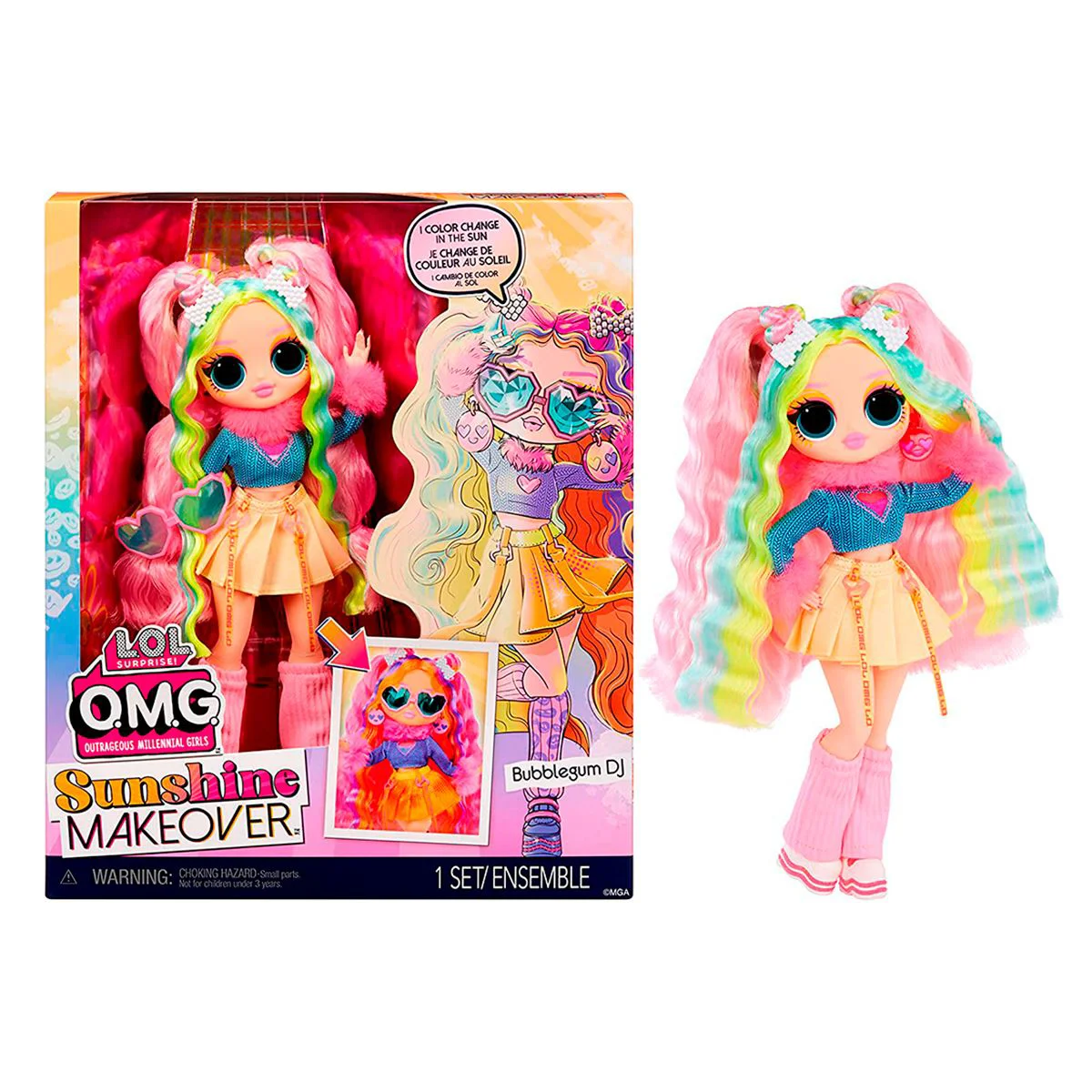 Papusa L.O.L. Surprise! O.M.G. Sunshine Makeover, Bubblegum DJ foto