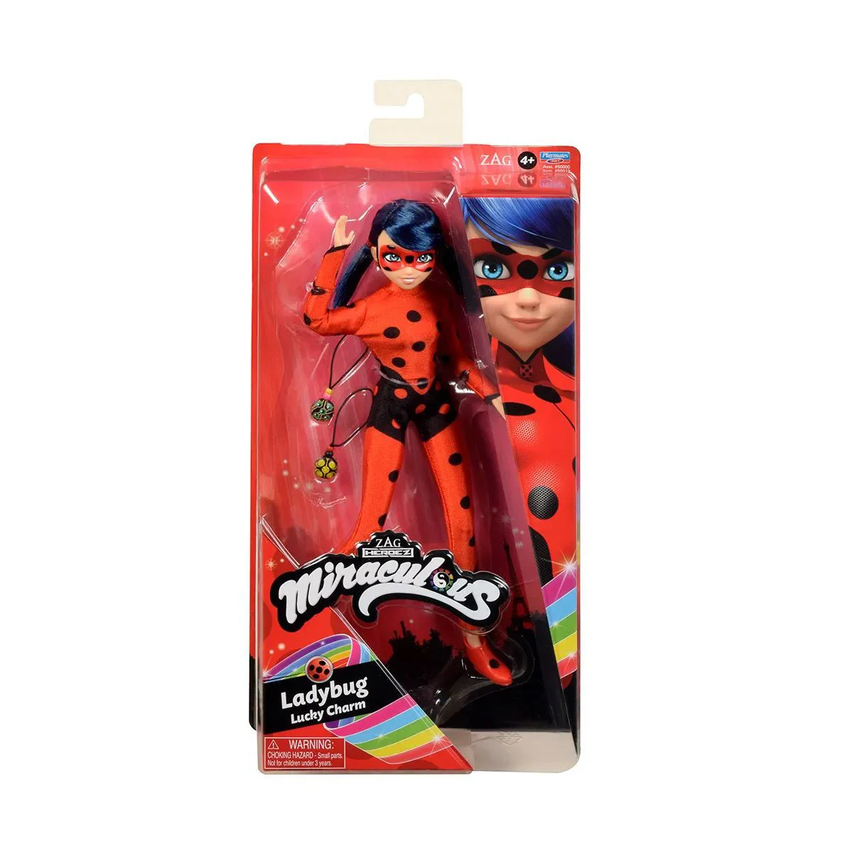 Papusa Miraculous Ladybug cu amulete de noroc, 26 cm