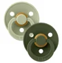 Set 2 suzete rotunde din latex BIBS Colour Sage/Hunter Green (0-6 luni) foto