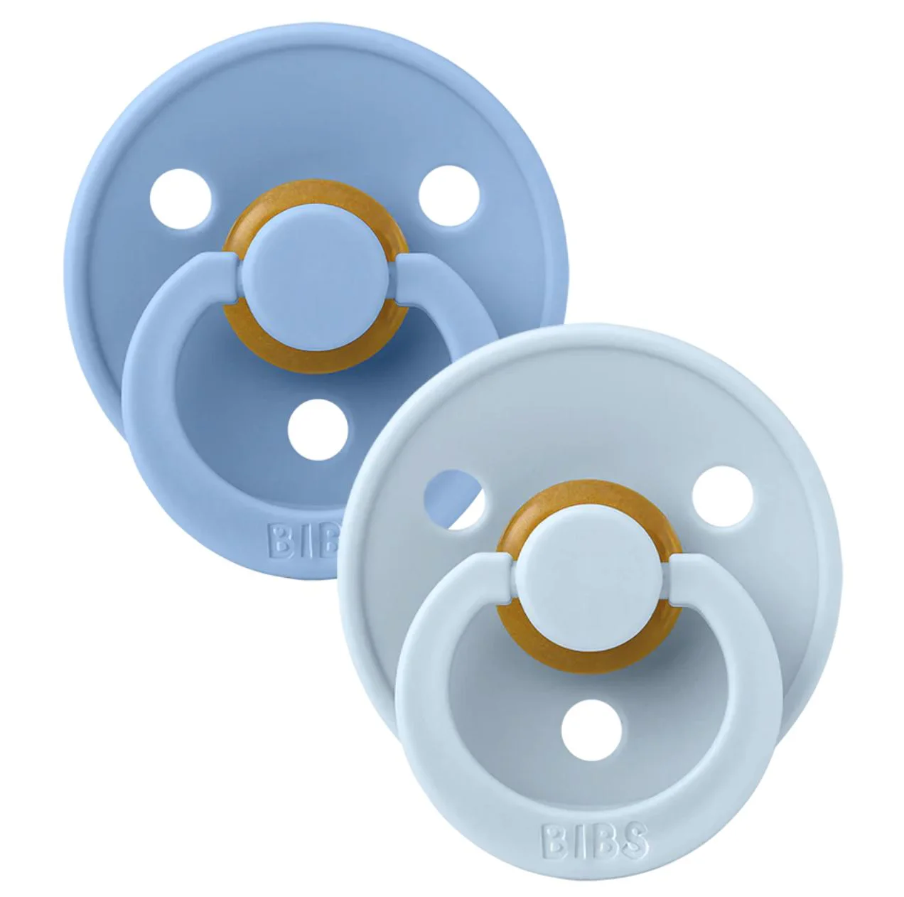 image for Set 2 suzete rotunde din latex BIBS Colour Sky Blue/Baby Blue (0-6 luni) foto