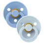 Set 2 suzete rotunde din latex BIBS Colour Sky Blue/Baby Blue (0-6 luni) foto