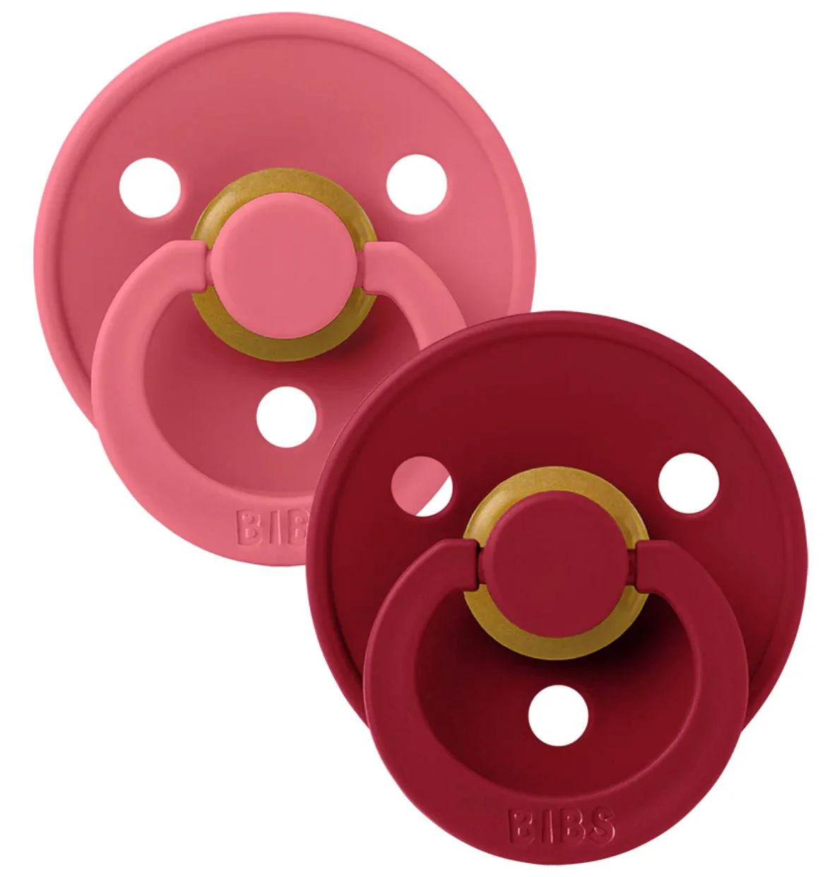 image for Набор из 2 круглых пустышек BIBS Colour Coral/Ruby (0-6 мес.) foto