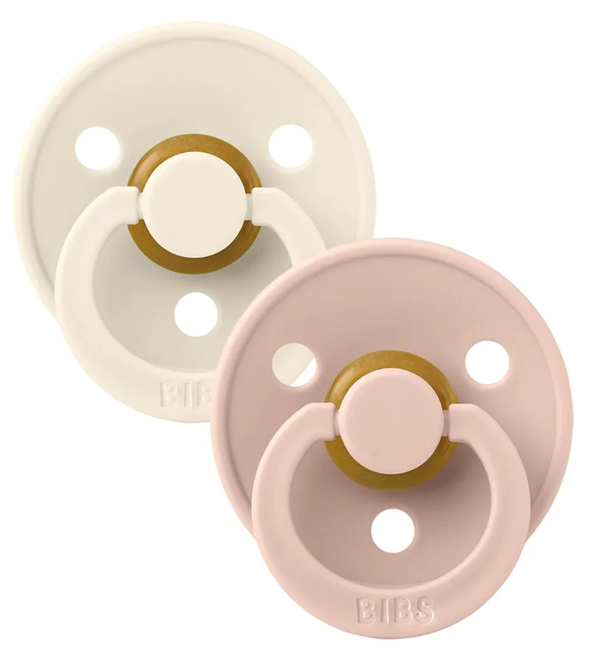 Набор из 2 круглых пустышек BIBS Colour Ivory/Blush (0-6 мес.)