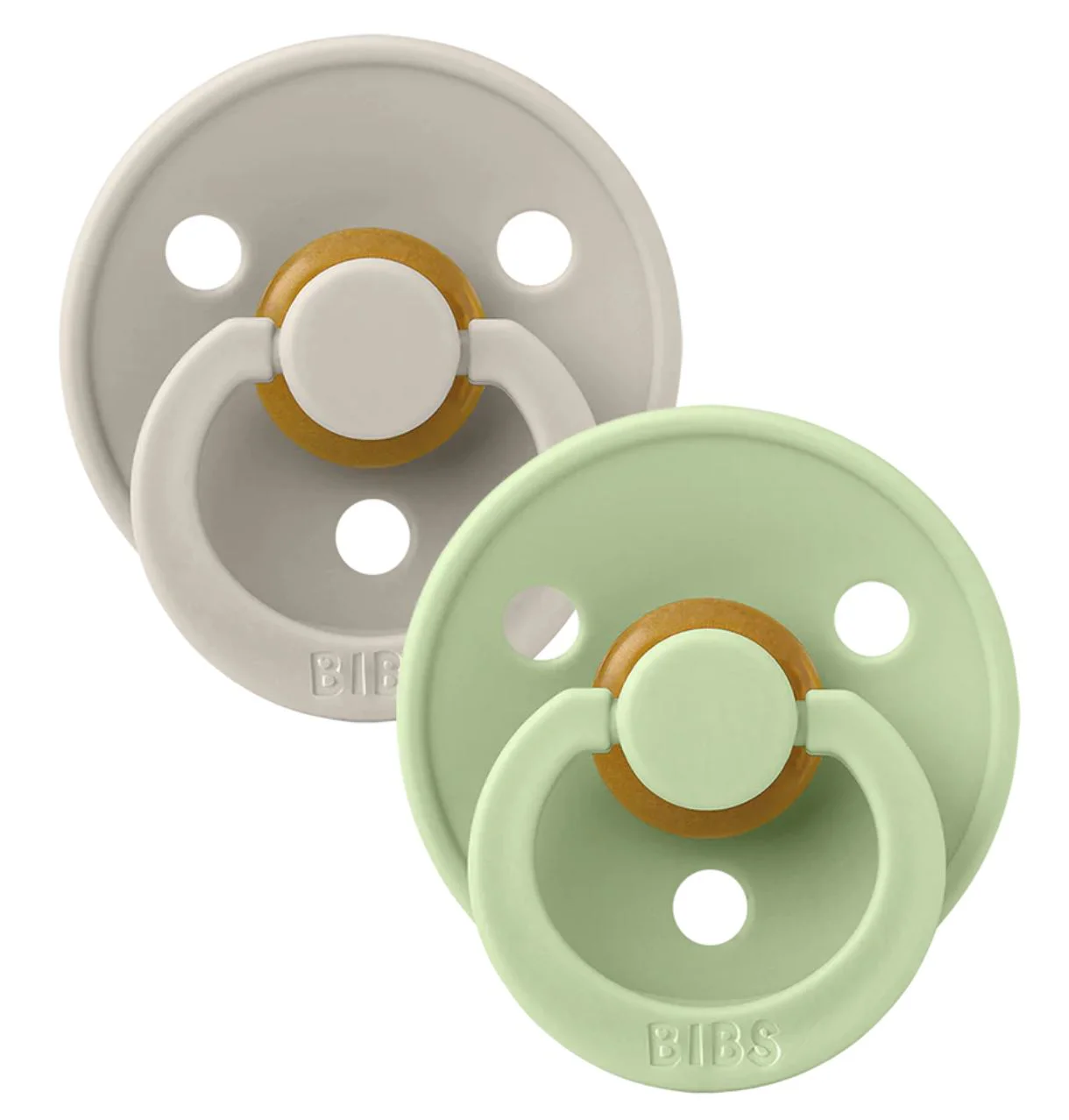 Set 2 suzete rotunde din latex BIBS Colour Sand/Pistachio (0-6 luni) foto