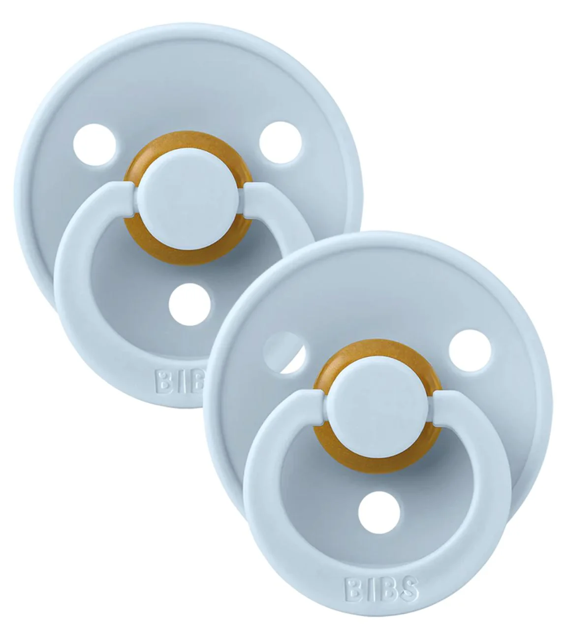 Set 2 suzete rotunde din latex BIBS Colour Baby Blue (0-6 luni) foto