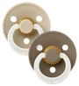 Set 2 suzete rotunde din latex fosforescente BIBS Colour Glow Vanilla/Dark Oak (0-6 luni) foto