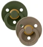 Set 2 suzete rotunde din latex BIBS Colour Hunter Green/Dark Oak (0-6 luni) foto