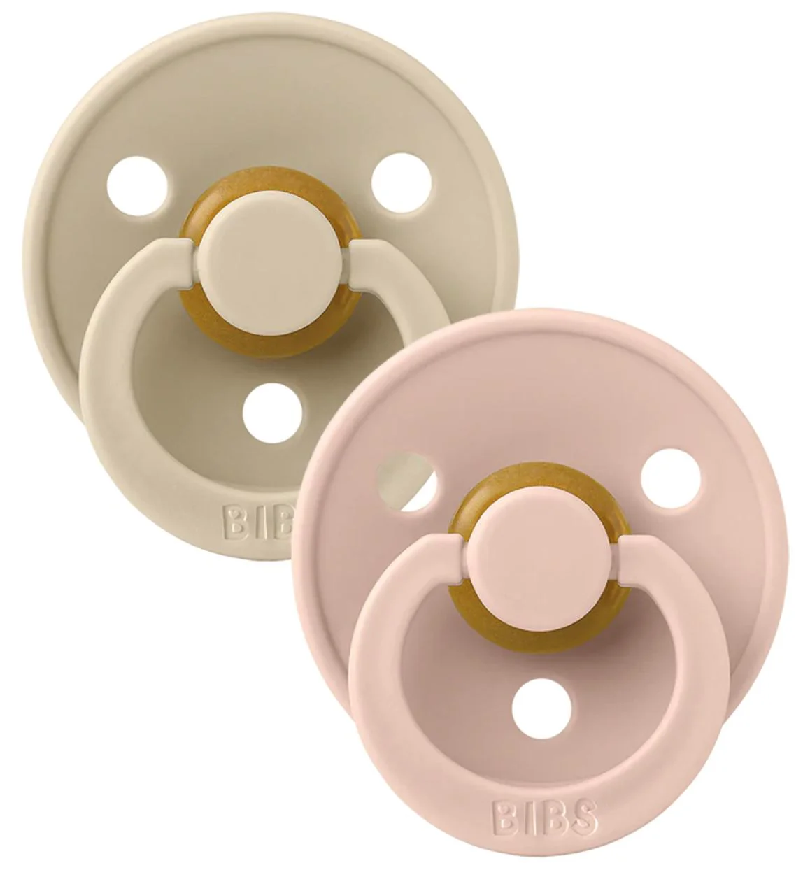 image for Набор из 2 круглых пустышек BIBS Colour Vanilla/Blush (6-18 мес.) foto
