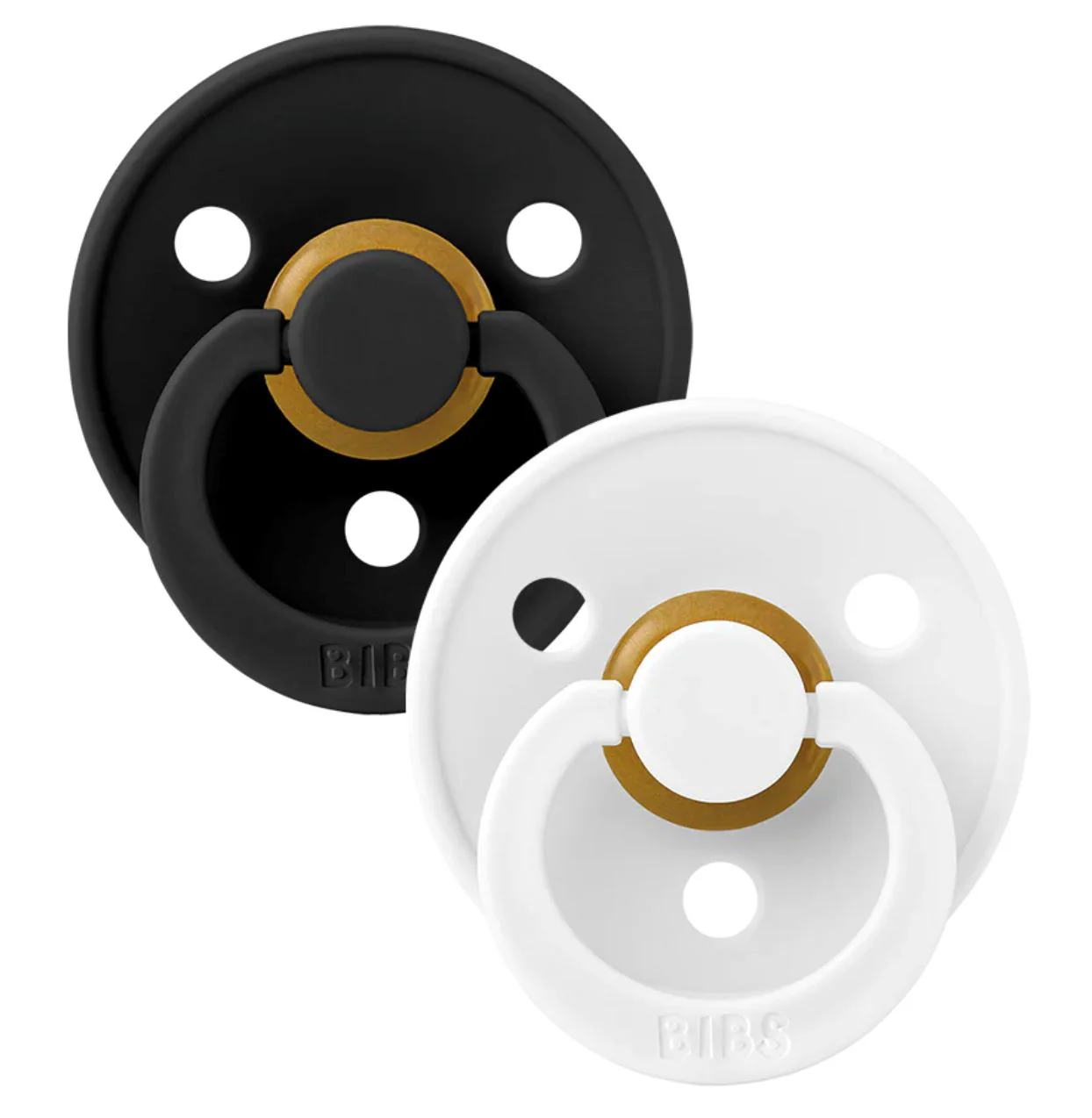 Set 2 suzete rotunde din latex BIBS Colour Black/White (6-18 luni) foto
