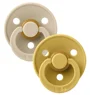 Set 2 suzete rotunde din latex BIBS Colour Vanilla/Mustard (6-18 luni) foto