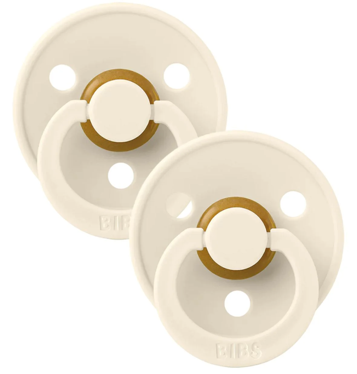 Set 2 suzete rotunde din latex BIBS Colour Ivory (6-18 luni) foto