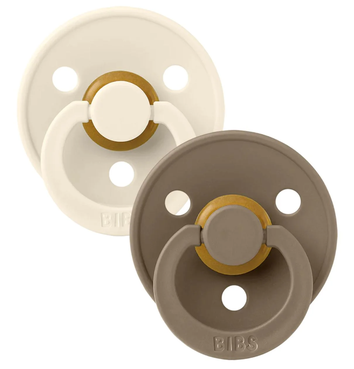 image for Set 2 suzete rotunde din latex BIBS Colour Ivory/Dark Oak (6-18 luni) foto