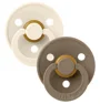 Set 2 suzete rotunde din latex BIBS Colour Ivory/Dark Oak (6-18 luni) foto