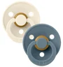 Set 2 suzete rotunde din latex BIBS Colour Ivory/Petrol (6-18 luni) foto