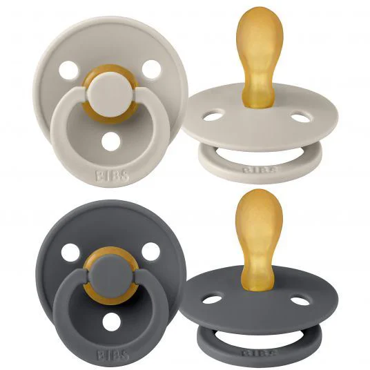 Set 2 suzete simetrice din latex BIBS Colour Sand/Iron (6-18 luni) foto