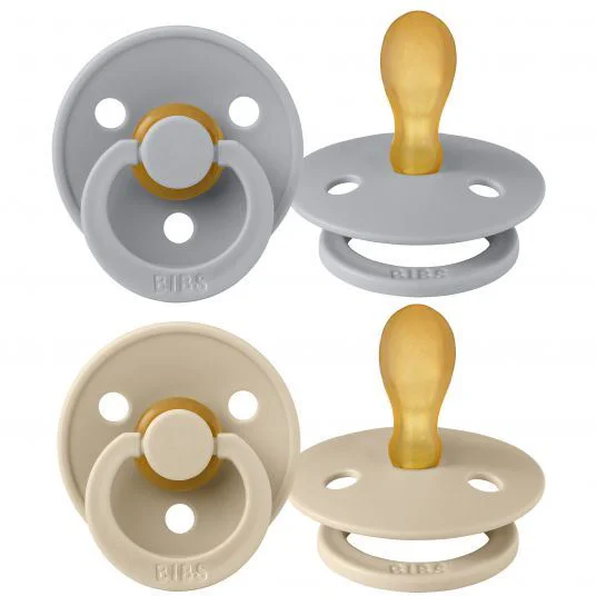 Set 2 suzete simetrice din latex BIBS Colour Vanilla/Cloud (6-18 luni) foto