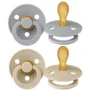 Set 2 suzete simetrice din latex BIBS Colour Vanilla/Cloud (6-18 luni) foto