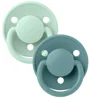 Набор из 2 круглых силиконовых пустышек BIBS De Lux Nordic Mint/Island Sea (0-36 мес.) foto