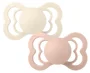 Set 2 suzete simetrice din silicon BIBS Supreme Ivory/Blush (0-6 luni)