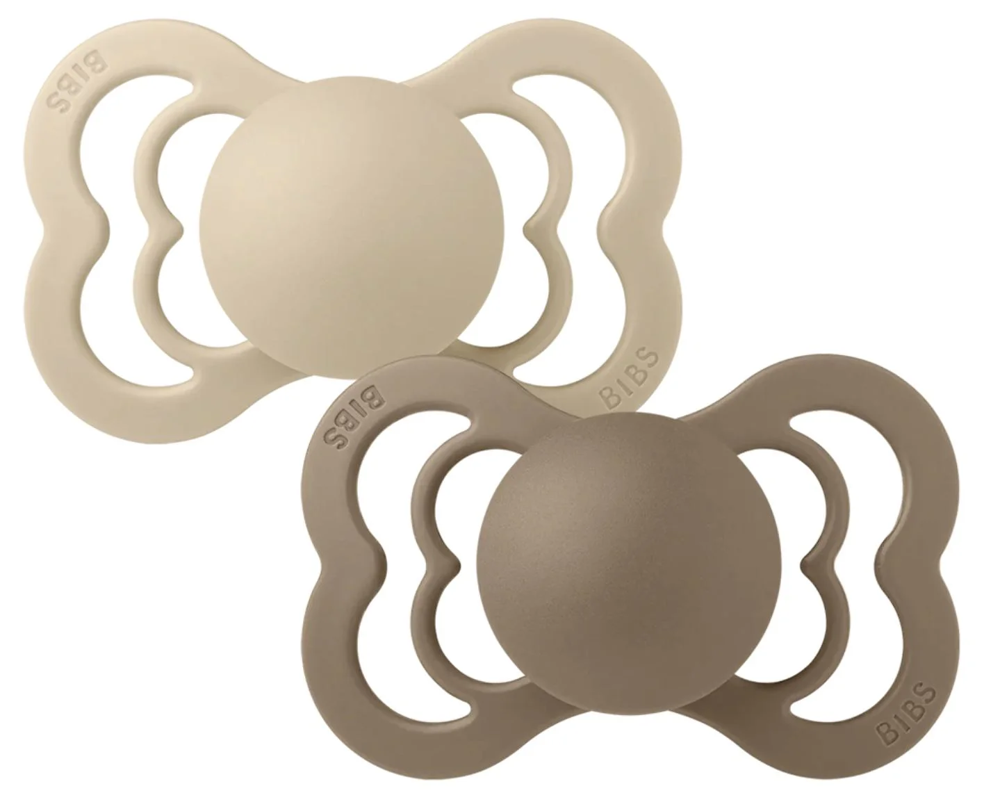 Set 2 suzete simetrice din silicon BIBS Supreme Vanilla/Dark Oak (6-18 luni) foto