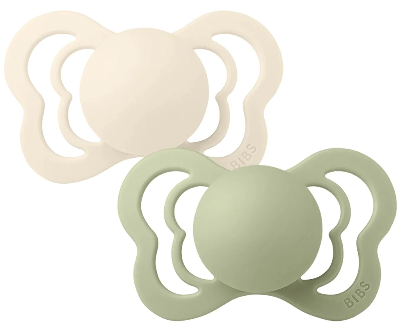 Set 2 suzete anatomice din latex BIBS Couture Ivory/Sage (6-18 luni) foto