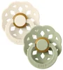 Set 2 suzete rotunde din latex BIBS Boheme Ivory/Sage (0-6 luni) foto
