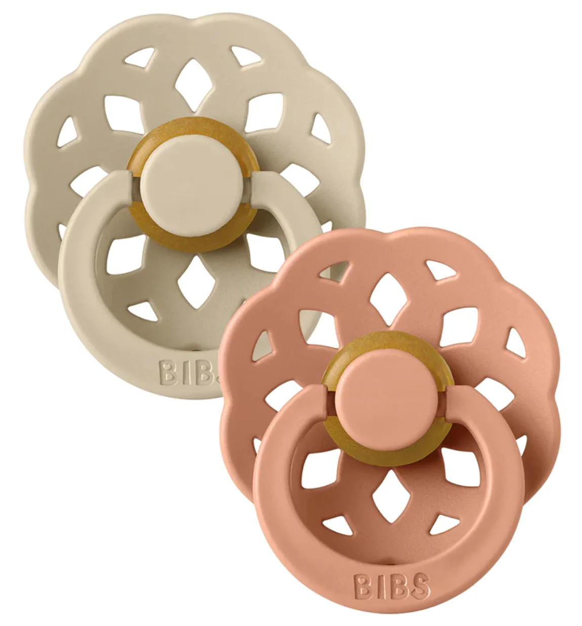 Set 2 suzete rotunde din latex BIBS Boheme Vanilla/Peach (0-6 luni) foto