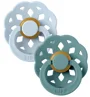 Set 2 suzete rotunde din latex BIBS Boheme Baby Blue/Island Sea (0-6 luni) foto