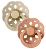 Set 2 suzete rotunde din latex BIBS Boheme Vanilla/Peach (6-18 luni) foto