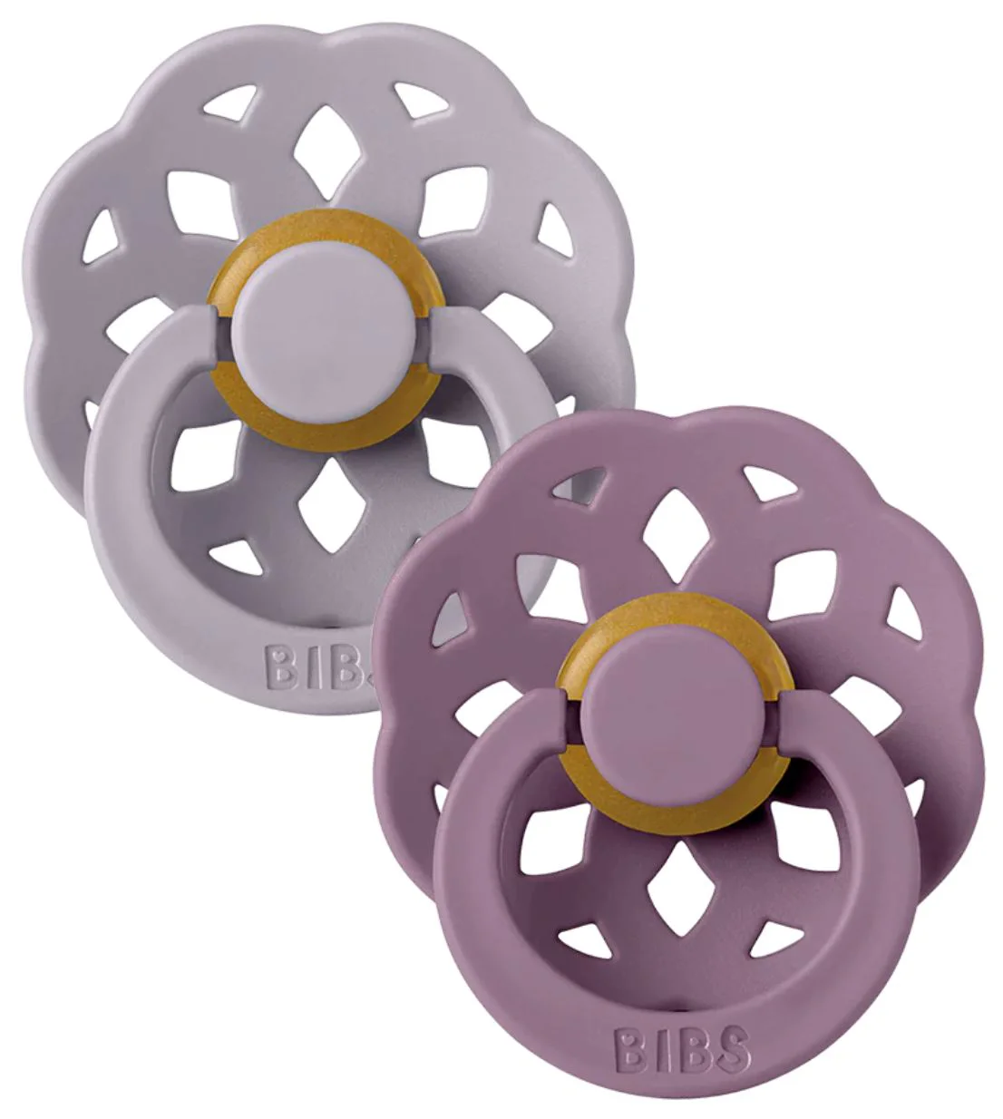 Set 2 suzete rotunde din latex BIBS Boheme Fossil Grey/Mauve (6-18 luni) foto