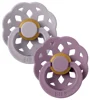 Set 2 suzete rotunde din latex BIBS Boheme Fossil Grey/Mauve (6-18 luni) foto