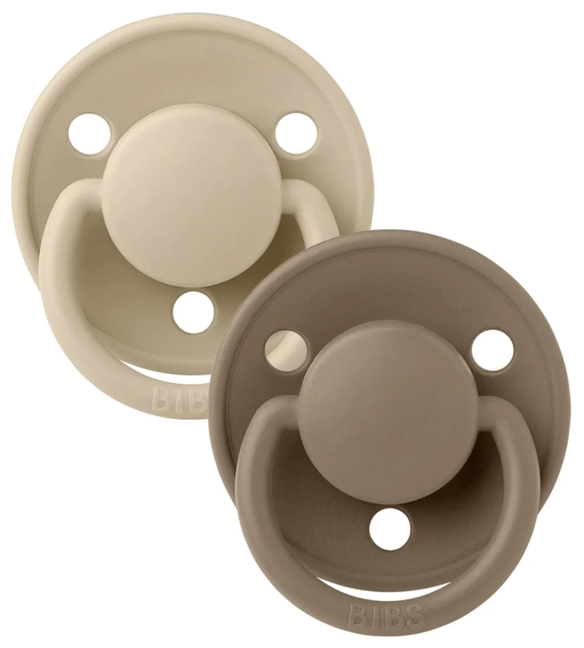 Set 2 suzete rotunde din latex BIBS De lux Vanilla/Dark Oak (0-6 luni) foto