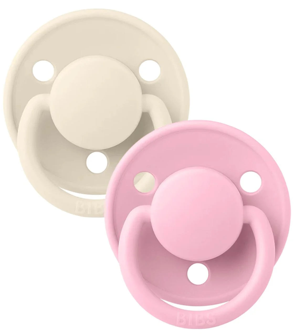 Set 2 suzete rotunde din latex BIBS De lux Ivory/Baby Pink (6-18 luni) foto