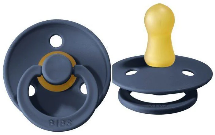 Suzeta rotunda din latex BIBS Steel Blue (6-18 luni) foto