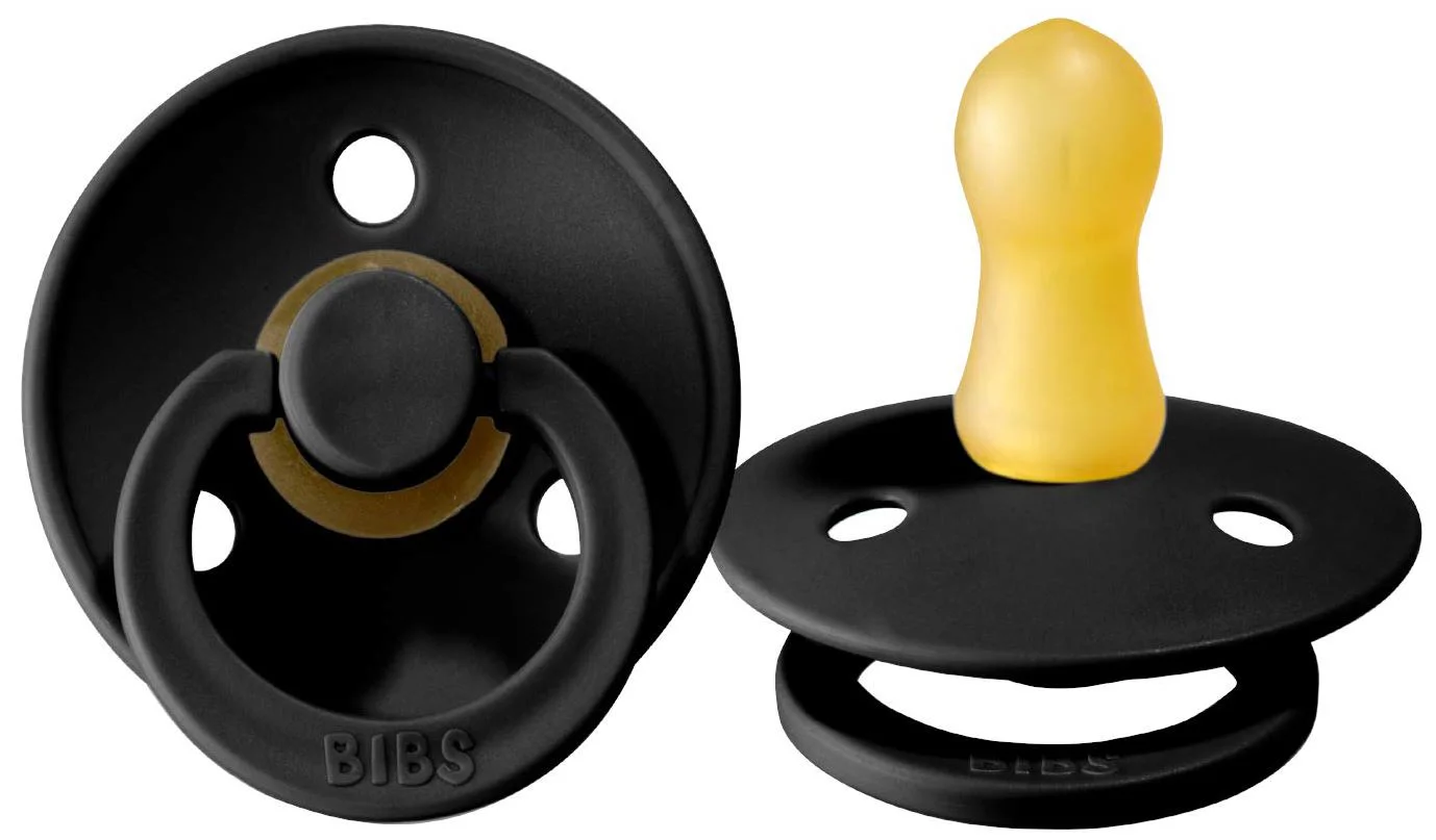 Suzeta rotunda din latex BIBS Black (0-6 luni) foto