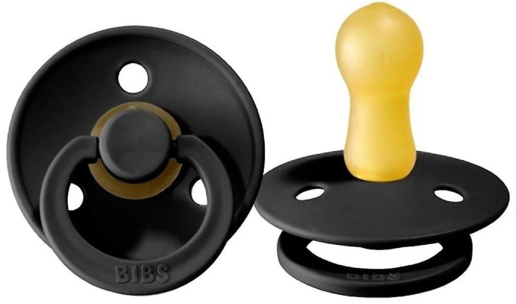 Suzeta rotunda din latex BIBS Black (6-18 luni) foto