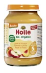 Piure de mere si piersici Holle Bio Organic (5+ luni), 190 g