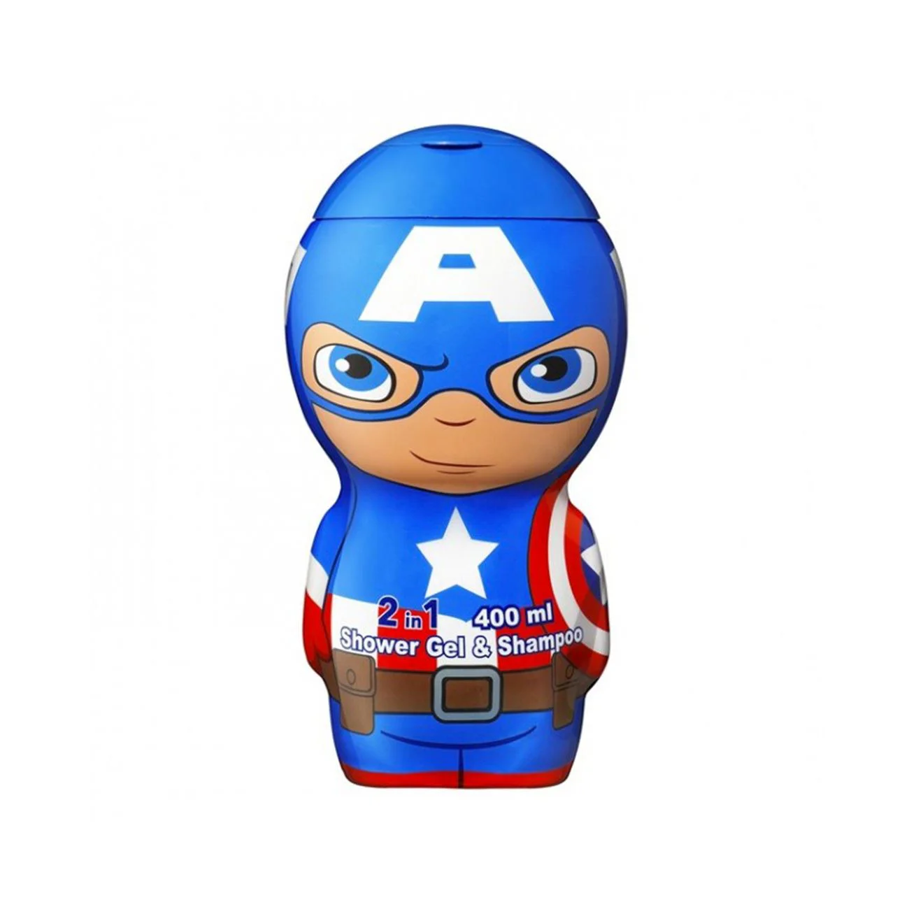 Gel de dus si sampon 2 in 1 Air-Val 2D Captain America, 400 ml